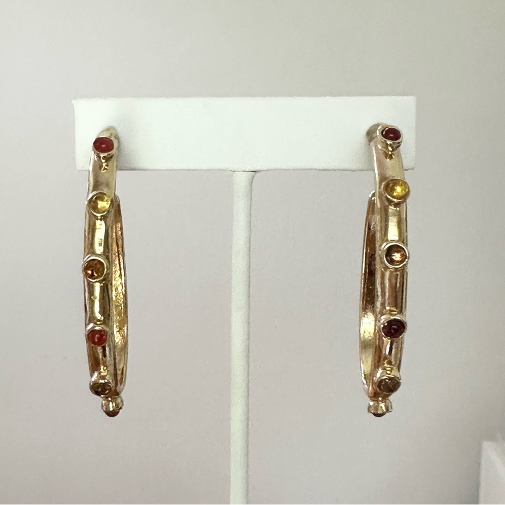 Kara by Kara Ross 14k plated gemstone earrings